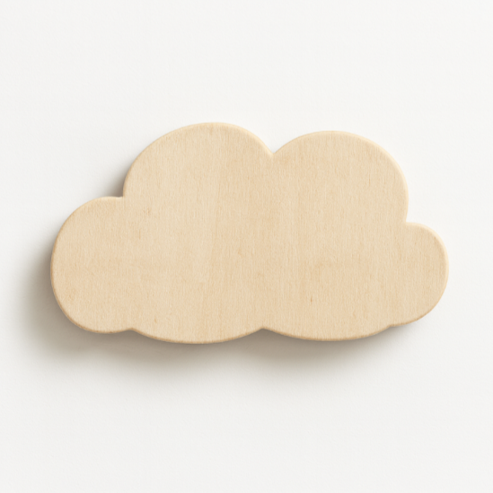 Holzhaken in Wolkenform "Ava" 8cm | Dekorativer Kleiderhaken & Aufhänger für Jacken, Taschen & Handtücher | Aufhänger für das Kinderzimmer
