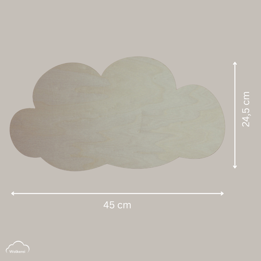 Wolke "Ava" Wandlampe für das Kinderzimmer aus Holz 45cm