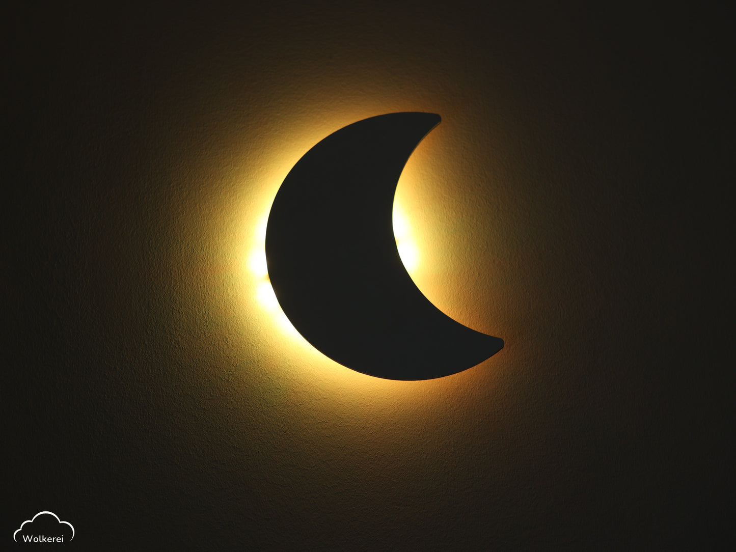 Mond "Maxi" Wandlampe für das Kinderzimmer aus Holz 30cm