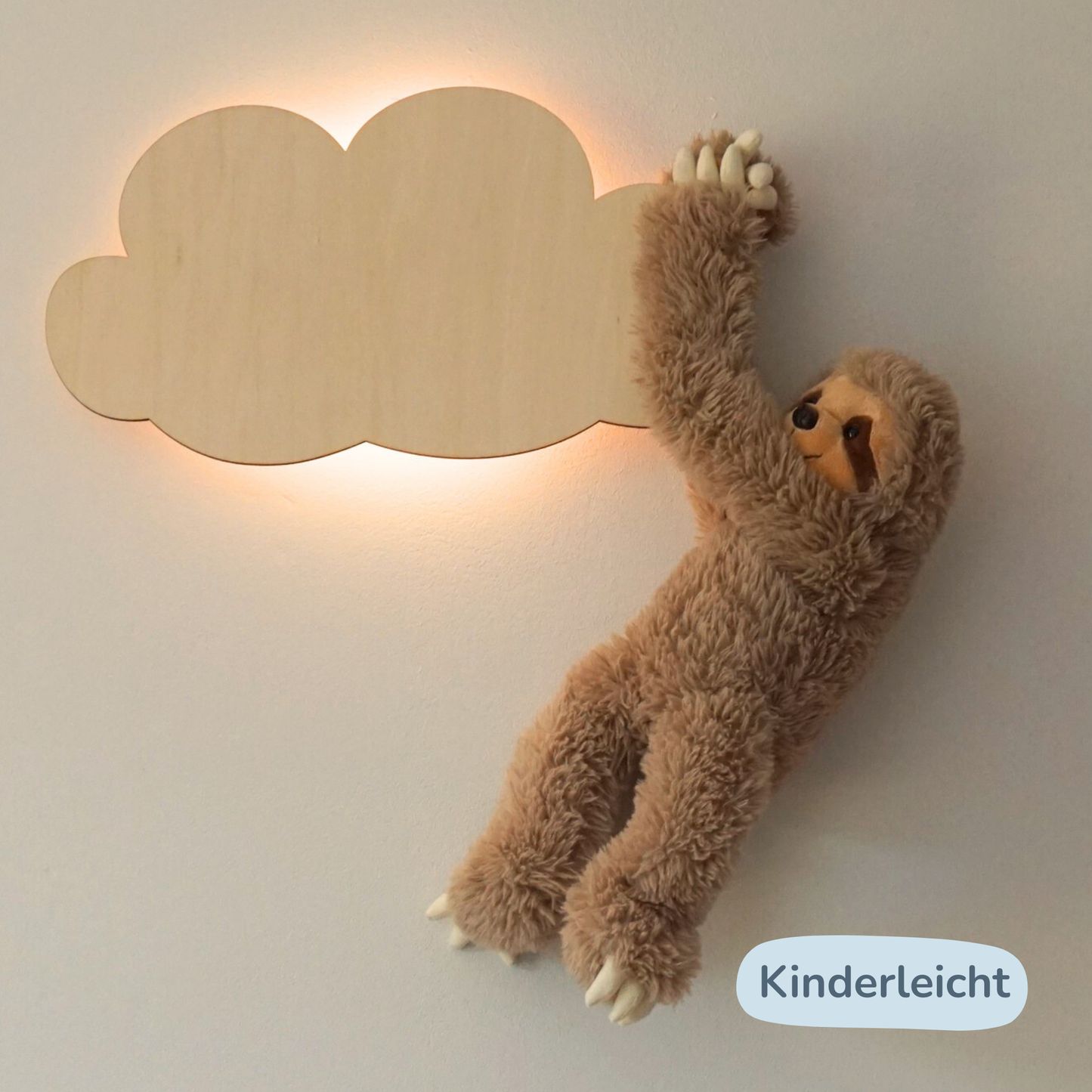 Kinderzimmer Wolkenlampe Wolke „Willy“ aus Holz (45cm) – Das fröhliche LED-Nachtlicht für eine glückliche Einschlafzeit