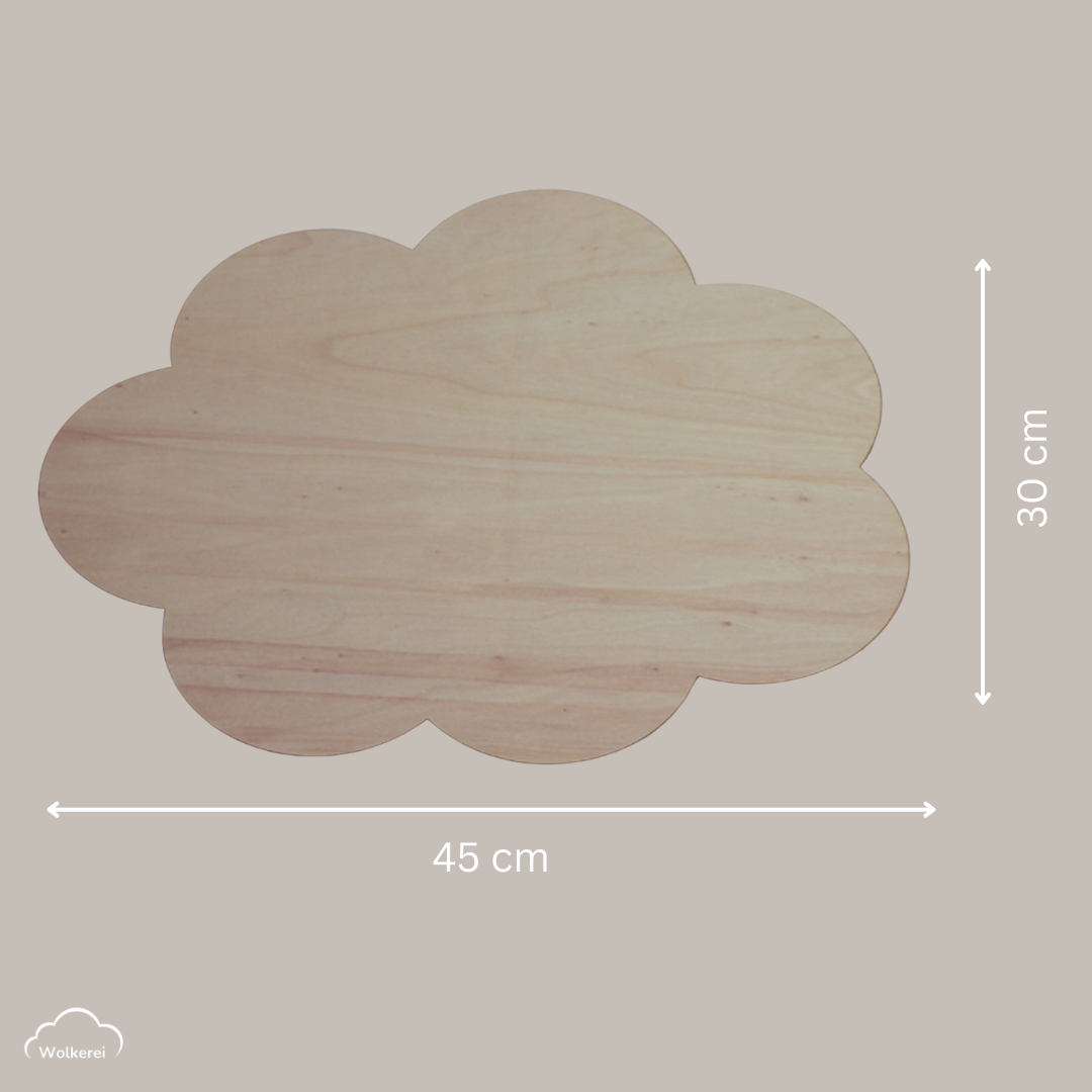 Wolke "Willy" Wandlampe für das Kinderzimmer aus Holz 45cm