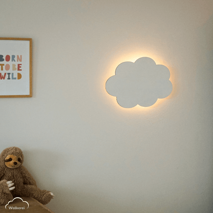 Wolke "Willy" Wandlampe für das Kinderzimmer aus Holz 45cm