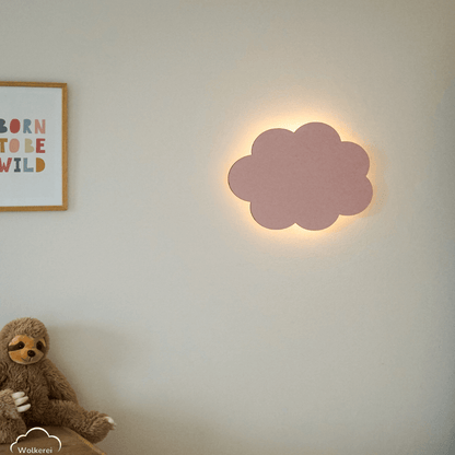 Wolke "Willy" Wandlampe für das Kinderzimmer aus Holz 45cm
