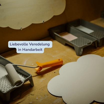 Wolke "Ava" Wandlampe für das Kinderzimmer aus Holz 45cm