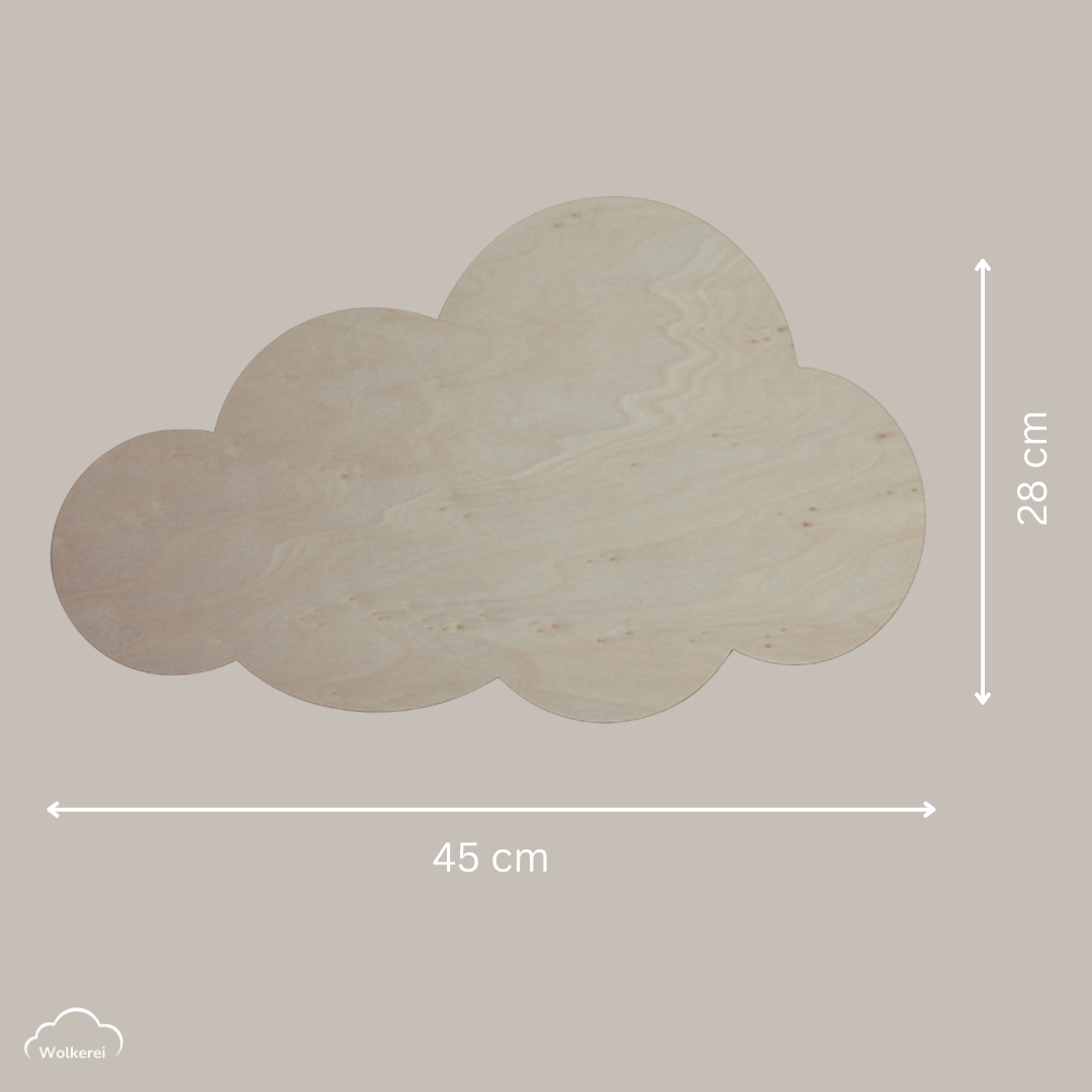 Wolke "Theo" Wandlampe für das Kinderzimmer aus Holz 45cm