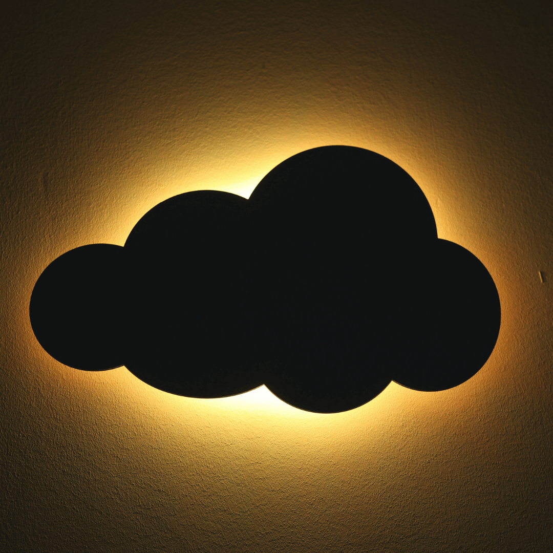 Wolke "Theo" Wandlampe für das Kinderzimmer aus Holz 45cm