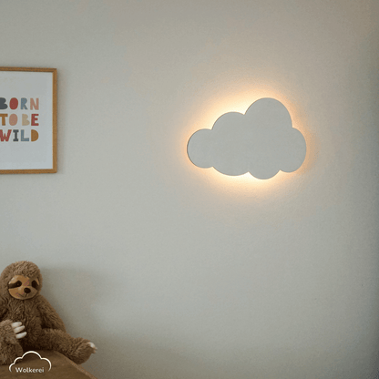 Wolke "Theo" Wandlampe für das Kinderzimmer aus Holz 45cm