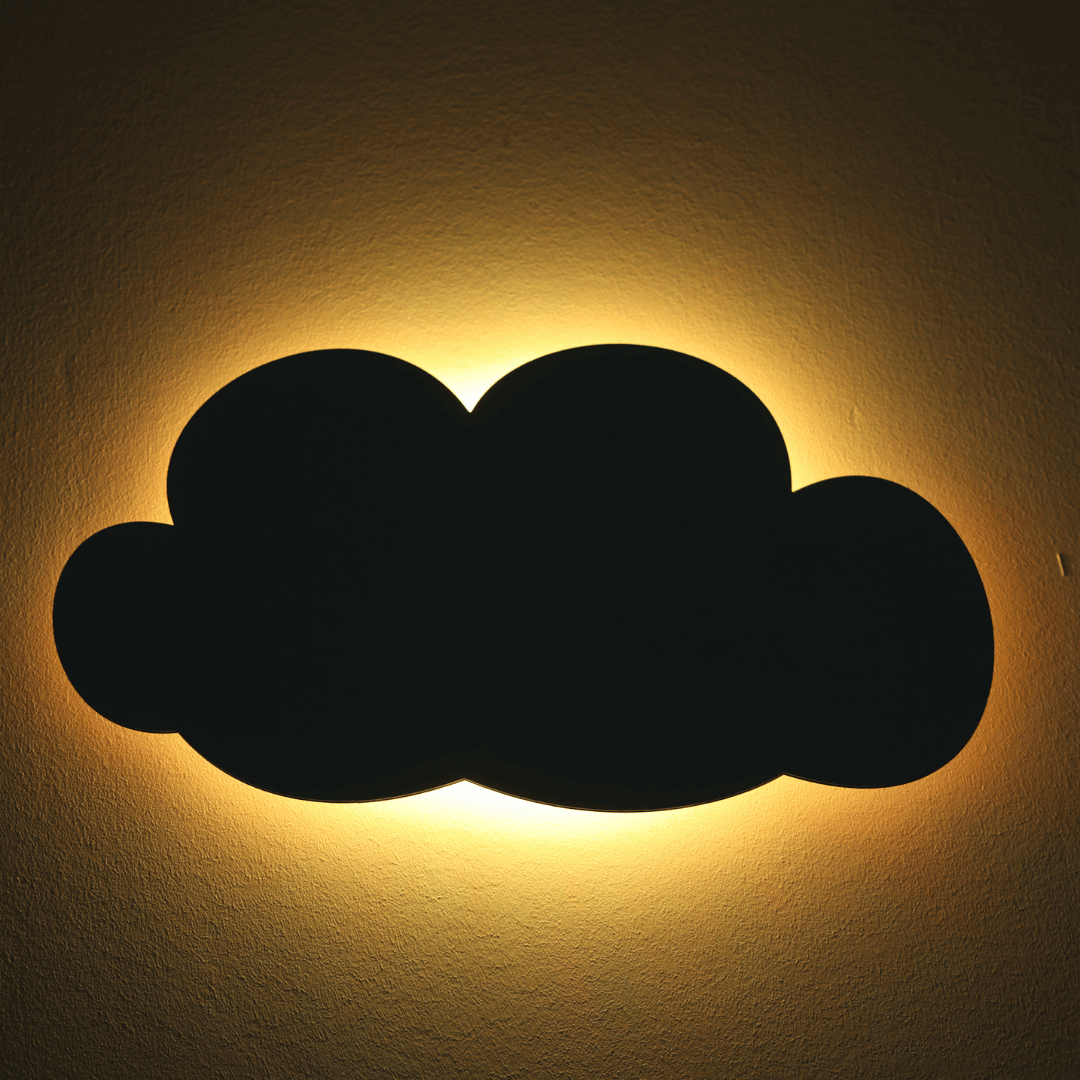 Wolke "Ava" Wandlampe für das Kinderzimmer aus Holz 45cm
