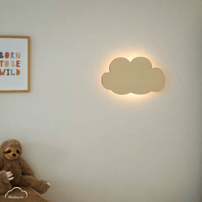 Wolke "Ava" Wandlampe für das Kinderzimmer aus Holz 45cm