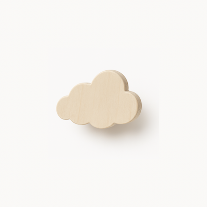 Holzhaken in Wolkenform "Theo" 8cm | Dekorativer Kleiderhaken & Aufhänger für Jacken, Taschen & Handtücher | Aufhänger für das Kinderzimmer