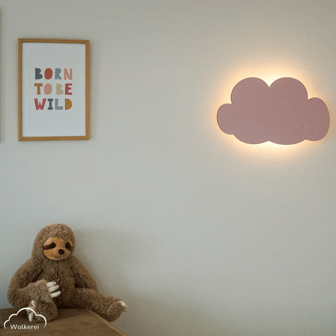 Wolke "Ava" Wandlampe für das Kinderzimmer aus Holz 45cm