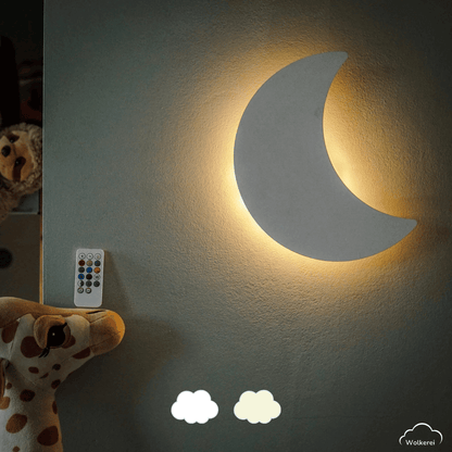 Mond "Maxi" Wandlampe für das Kinderzimmer aus Holz 30cm