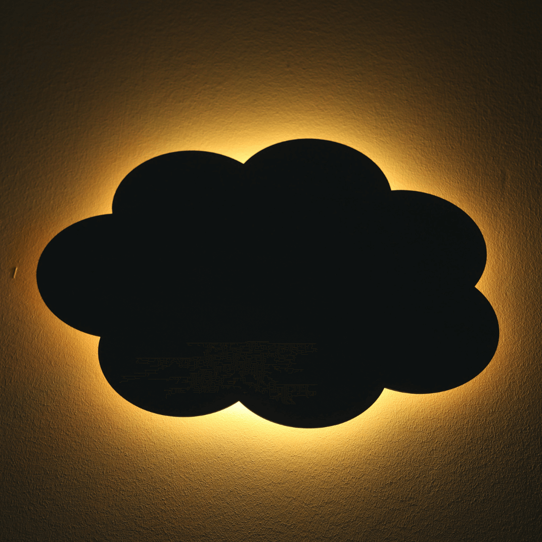 Wolke "Willy" Wandlampe für das Kinderzimmer aus Holz 45cm