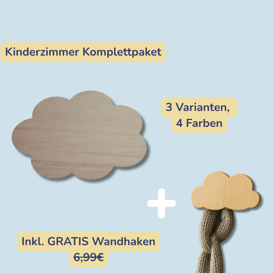 Wolkenliebe Paket - Wolkenlampe inkl. GRATIS Wandhaken