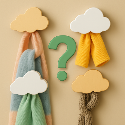 3er Mysterybox Holzhaken in Wolkenform 8cm | Dekorativer Kleiderhaken & Aufhänger für Jacken, Taschen & Handtücher | Aufhänger für das Kinderzimmer