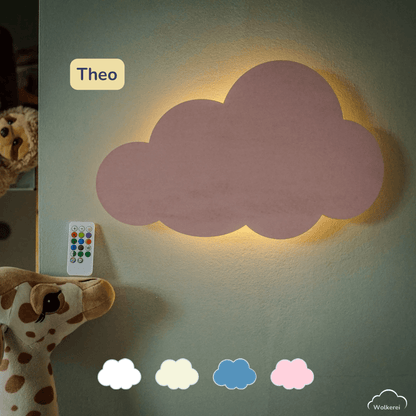 Wolke "Theo" Wandlampe für das Kinderzimmer aus Holz 45cm