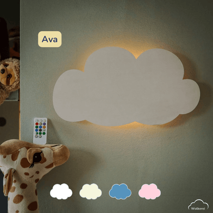 Wolke "Ava" Wandlampe für das Kinderzimmer aus Holz 45cm