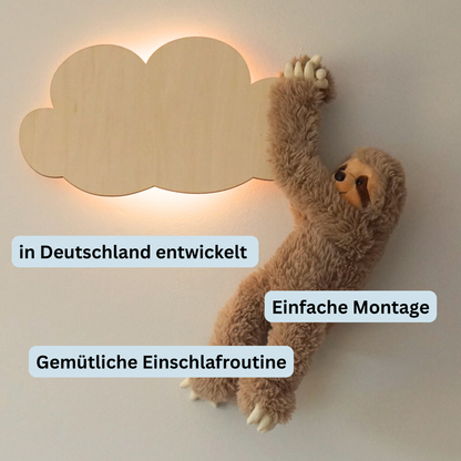 Wolke "Ava" Wandlampe für das Kinderzimmer aus Holz 45cm